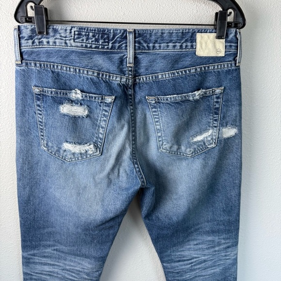 AG The Ex-Boyfriend Slouchy Slim Jean 19 Year Quilted Blue Mended Denim Women 29 - Picture 13 of 16